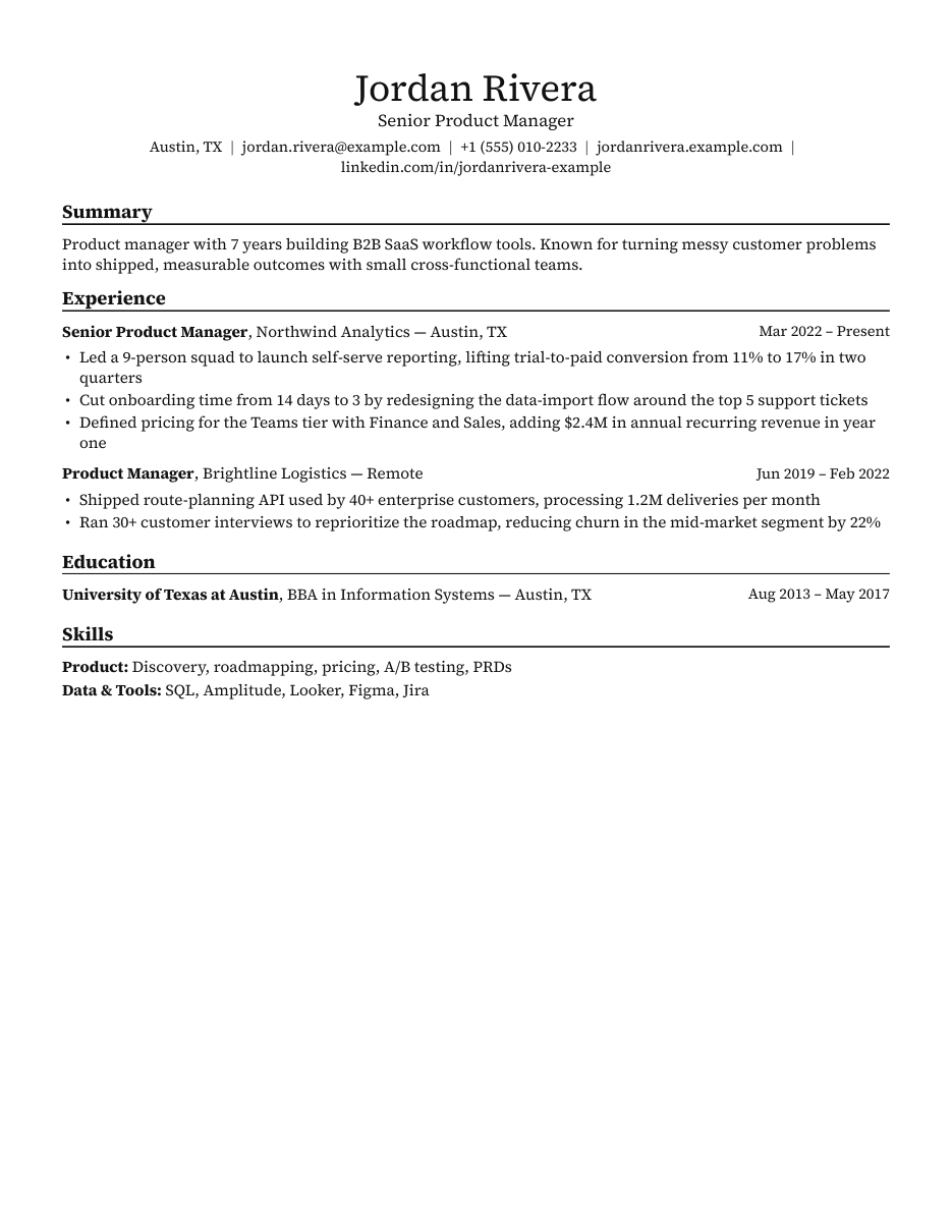 Engineering resume template
