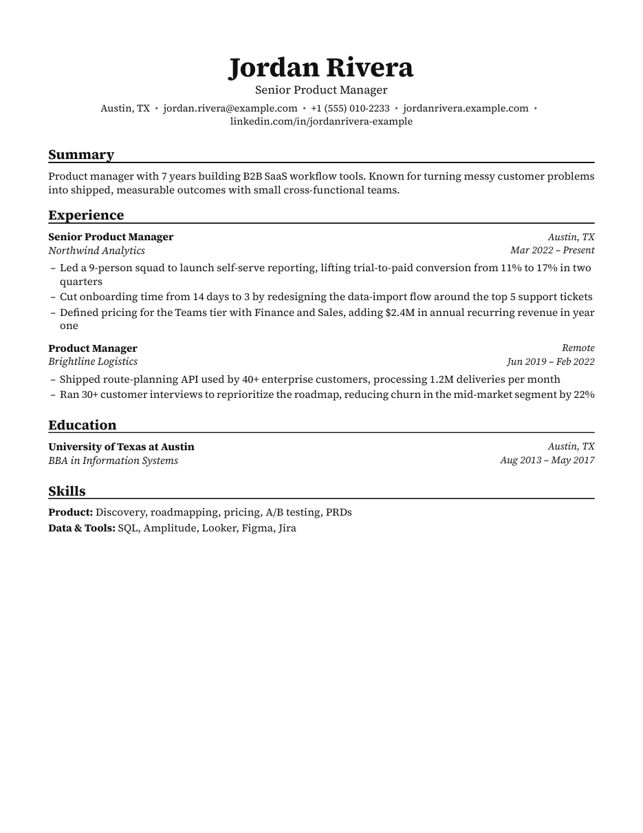 Academic resume template